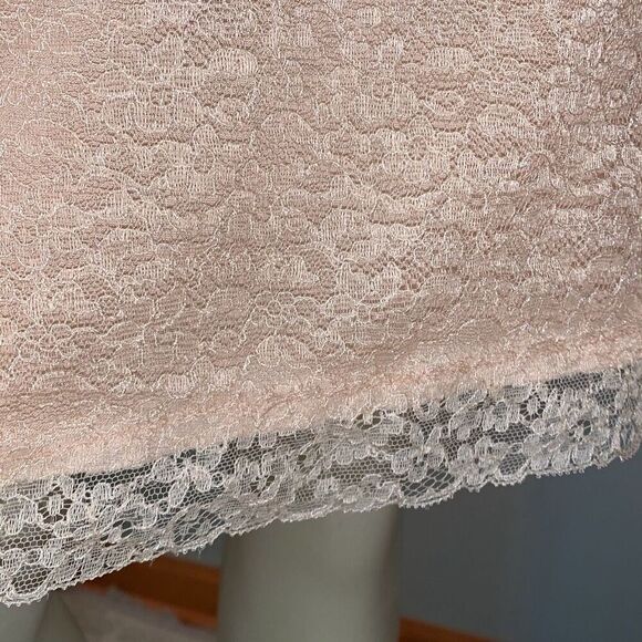 Vintage 1950s Charmode Nude Pink Lace Half Slip Pillow Tab Nylon Medium - Picture 5 of 14